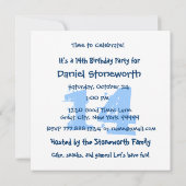 Invitation 14ème Anniversaire ou TOUTE ÉTOILE bleue V14A de (Dos)