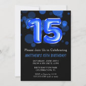 Invitation 15e anniversaire Ballons Enfants Blue Boy Party (Devant)