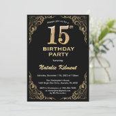 Invitation 15e anniversaire Black and Gold Parties scintillan (Debout devant)
