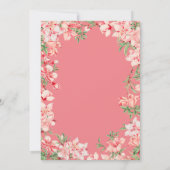 Invitation 15e anniversaire Boho rose fleurs botaniques flora (Dos)