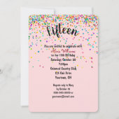 Invitation 15e anniversaire de la fête confetti (Devant)