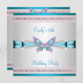 Invitation 15e anniversaire de la naissance du papillon bleu  (Devant / Derrière)