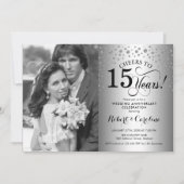Invitation 15e anniversaire de mariage avec photo - Argent (Devant)