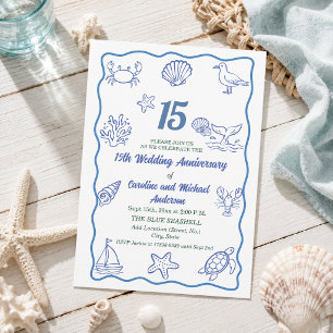 Invitation 15e anniversaire de mariage Chic Dessin à la main