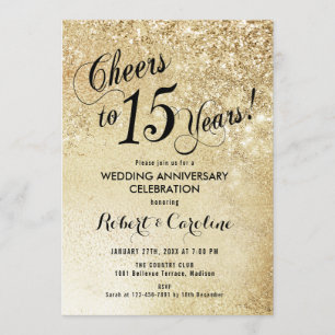 Invitation 15e anniversaire de mariage en or