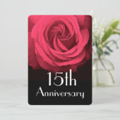 Invitation 15e Anniversaire de Mariage Rose Rouge Rubis A02D (Debout devant)