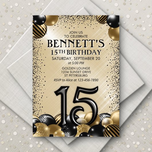 Invitation 15e anniversaire des ballons d'or noir