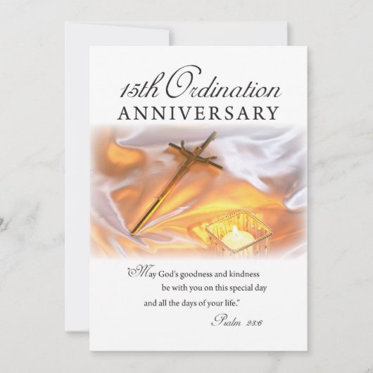 Invitation 15e anniversaire d'ordination, Cross Ca (Devant)