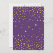 Invitation 15e anniversaire Dots d'or violet Quinceañera (Dos)