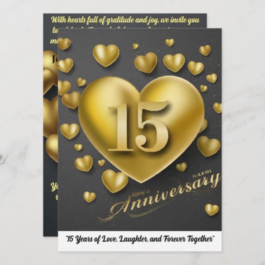 Invitation 15e anniversaire du Mariage (Devant / Derrière)