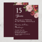 Invitation 15e anniversaire du Mariage de cristal Bourgogne F (Devant / Derrière)