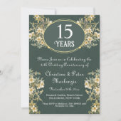 Invitation 15e anniversaire du Mariage de cristal riche Flora (Devant)
