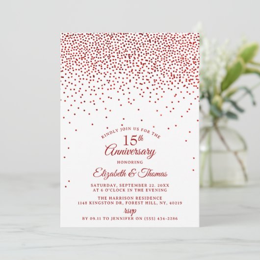 Invitation 15e anniversaire du Mariage de Ruby (Debout devant)