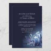 Invitation 15e anniversaire du Mariage en cristal bleu (Devant / Derrière)