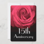 Invitation 15e anniversaire du Mariage Ruby Red Rose A02D (Devant)