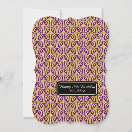 Invitation 15E Anniversaire Fête Glam Gatsby Style Gatsby (Devant)