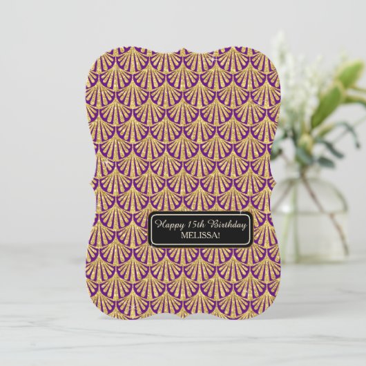 Invitation 15E Anniversaire Fête Glam Gatsby Style Gatsby (Debout devant)