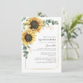 Invitation 15e anniversaire Floral Eucalyptus Quinceanera Par (Debout devant)
