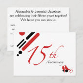 Invitation 15e anniversaire (mod birds) (Devant / Derrière)