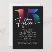 Invitation 15e anniversaire moderne (Devant)