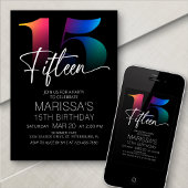 Invitation 15e anniversaire moderne