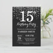 Invitation 15e anniversaire Parties scintillant d' (Debout devant)
