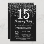 Invitation 15e anniversaire Parties scintillant d' (Devant / Derrière)