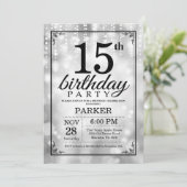 Invitation 15e anniversaire Parties scintillant d' (Debout devant)