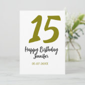 Invitation 15e anniversaire quiencenera ajouter date année or (Debout devant)