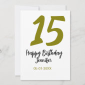 Invitation 15e anniversaire quiencenera ajouter date année or (Dos)