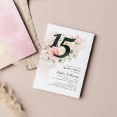 Invitation 15e anniversaire Quinceanera Aquarelle florale rus