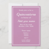 Invitation 15e anniversaire Quinceañera photo de fleurs de ce (Dos)