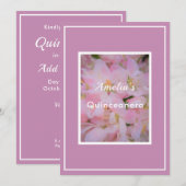 Invitation 15e anniversaire Quinceañera photo de fleurs de ce (Devant / Derrière)