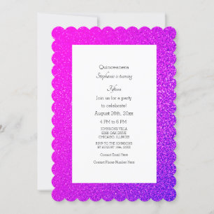 Invitation 15e anniversaire Quinceanera rose Magenta Purple 2