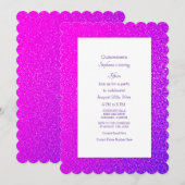 Invitation 15e anniversaire Quinceanera rose Magenta violet C (Devant / Derrière)