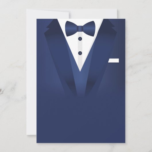 Invitation 15e Anniversaire Spy Suit Black cravate Gold Tuxed (Dos)