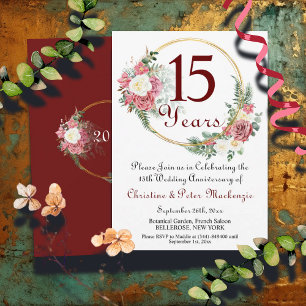 Invitation 15e Mariage Crystal Anniversaire Rose Gold Frame