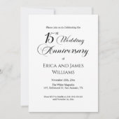 Invitation 15e Mariage de cristal Anniversaire Élégant Script (Devant)