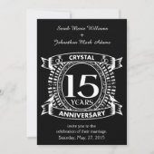 Invitation 15ème anniversaire de mariage noir et blanc (Devant)