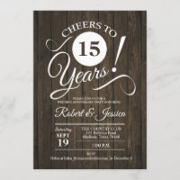 15ème anniversaire de Mariage rustique avec Motif 
