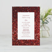 Invitation 15ème anniversaire Parties scintillant rouge Bourg (Debout devant)