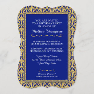 Invitation 15ème Style fascinant de Gatsby de fête