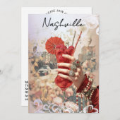 Invitation *~* 16 A101 Photographie de cocktail Nashville BAC (Devant / Derrière)