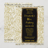 Invitation 16,Anniversaire 16,Parties scintillant ivoire,bill (Devant / Derrière)