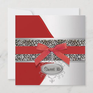 Invitation 16 Anniversaire de Red Leopard Sweet