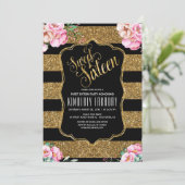 Invitation 16 Anniversaire - Parties scintillant d'or Sweet s (Debout devant)