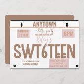 Invitation 16 ans | Licence | 16e anniversaire (Devant / Derrière)