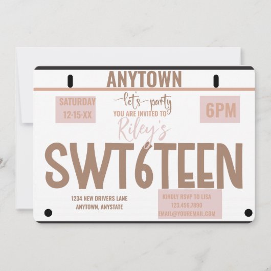 Invitation 16 ans | Licence | 16e anniversaire (Devant)