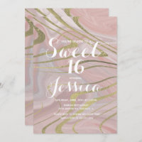 16 ans | Marbre Quince Liquide Rose Faux Or