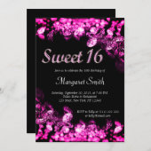 Invitation 16 Diamants de couleur rose (Devant / Derrière)